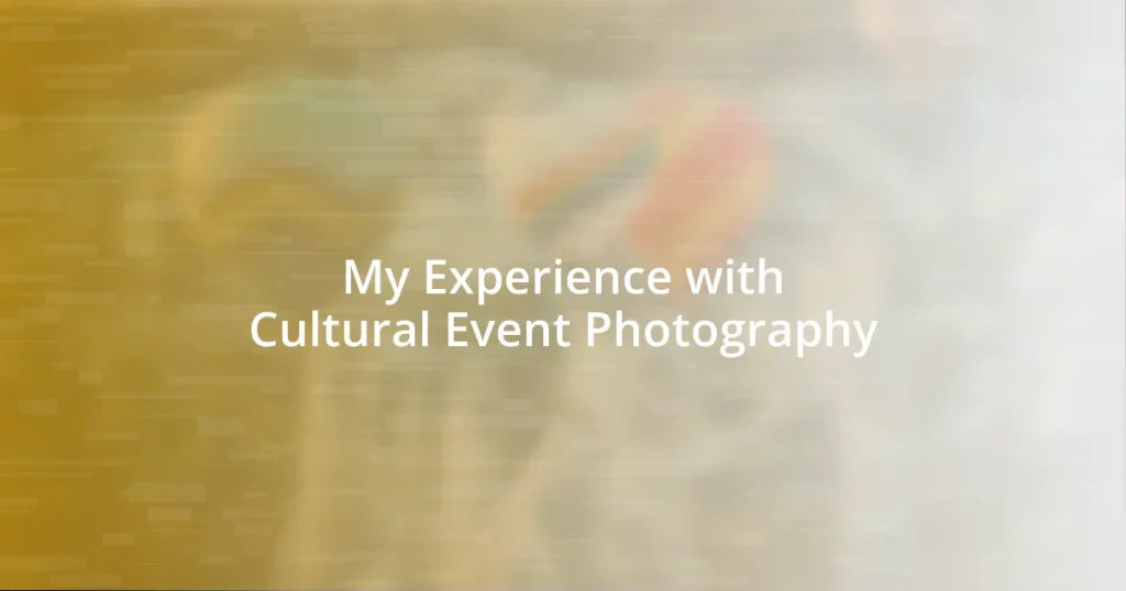 My Experience with Cultural Event Photography