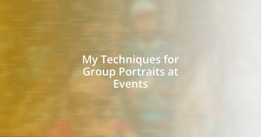 My Techniques for Group Portraits at Events