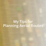 My Tips for Planning Aerial Routes