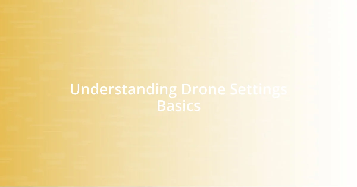 Understanding Drone Settings Basics