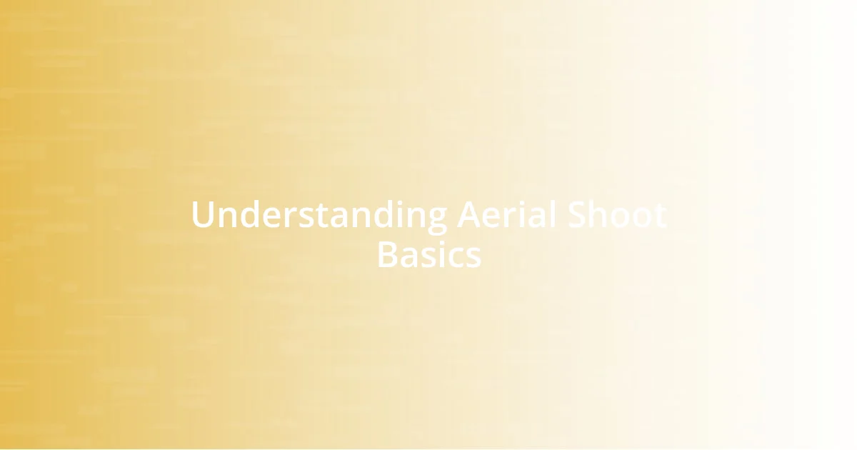 Understanding Aerial Shoot Basics