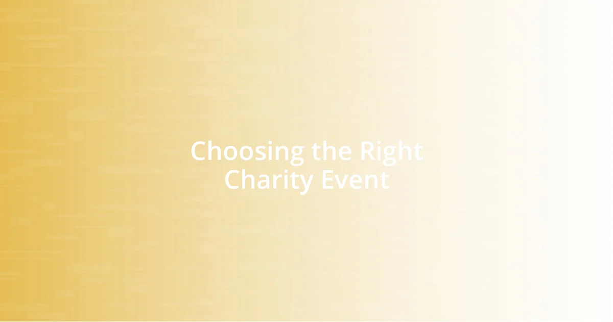 Choosing the Right Charity Event