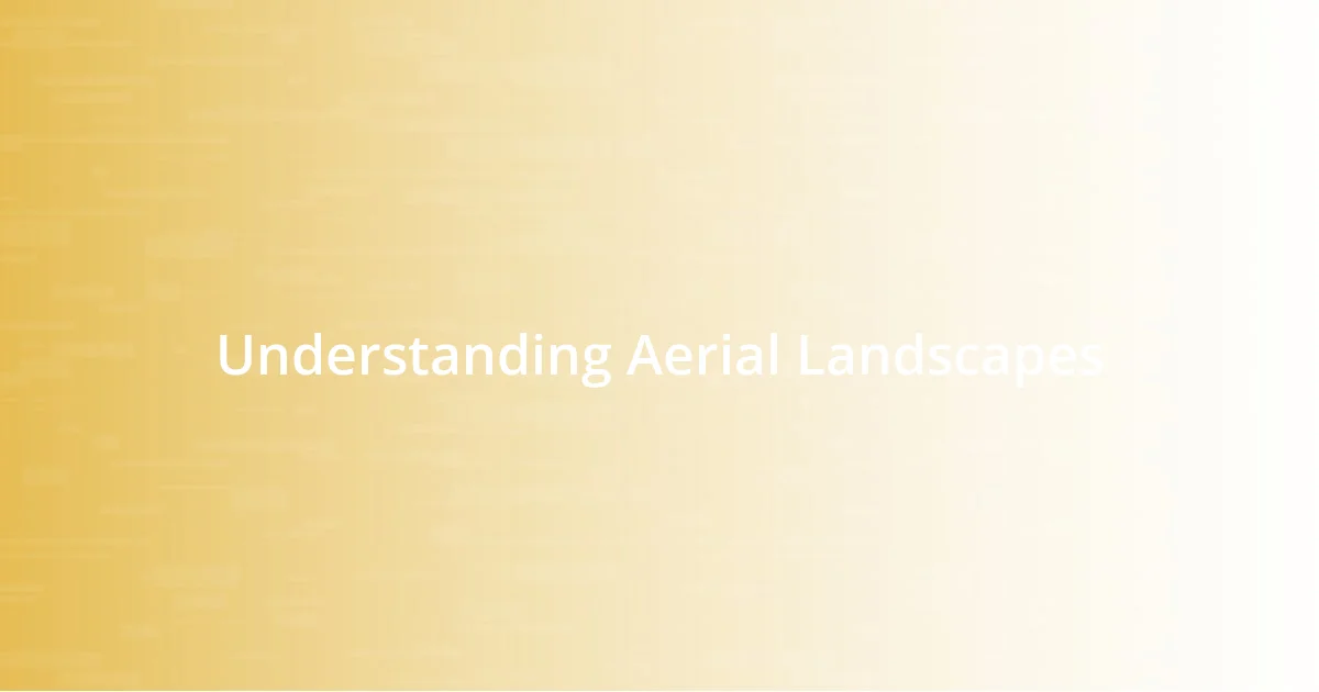 Understanding Aerial Landscapes